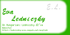 eva ledniczky business card